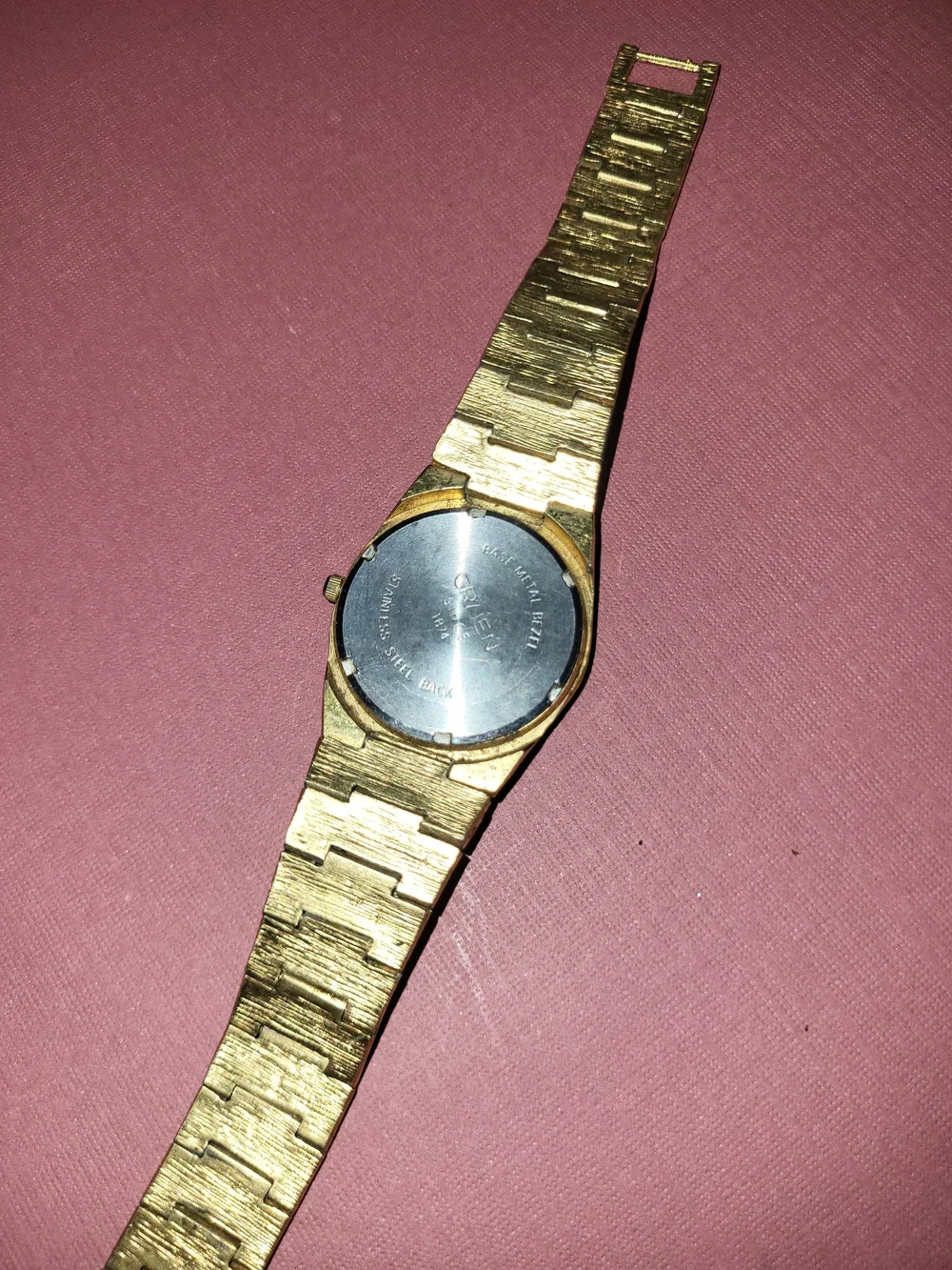 Gruen Gold-Tone Textured Bracelet Watch